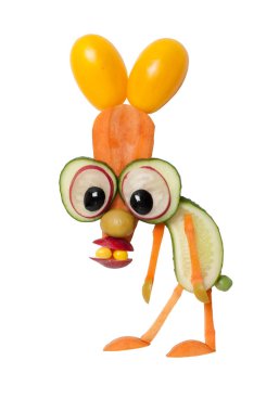 Tavşan sebze beyaz zemin üzerine yapılan