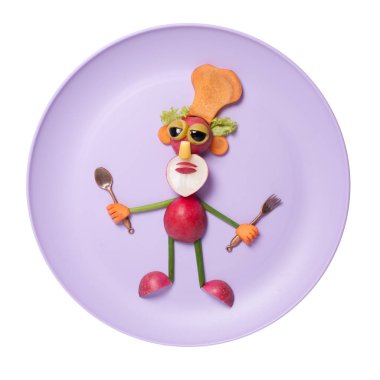 Cook sebze mor plaka üzerinde yapılan