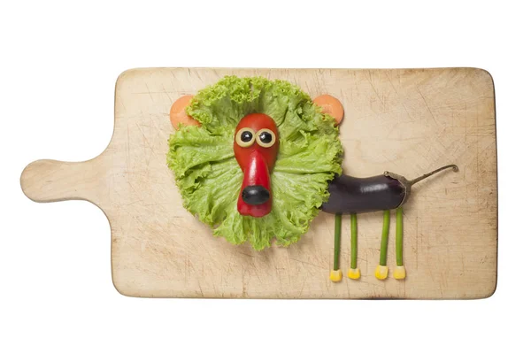 Funny Lion Compiled Vegetables Cutting Board ストックフォト