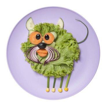 Taze sebzelerle komik kedi yapma fikri