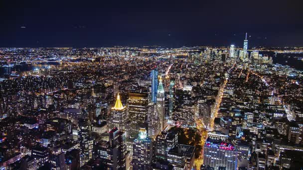Spojené státy americké, New York City, Panorama panorama Manhattanu letecké panorama. Timelapse. Mické Socha svobody lze považovat