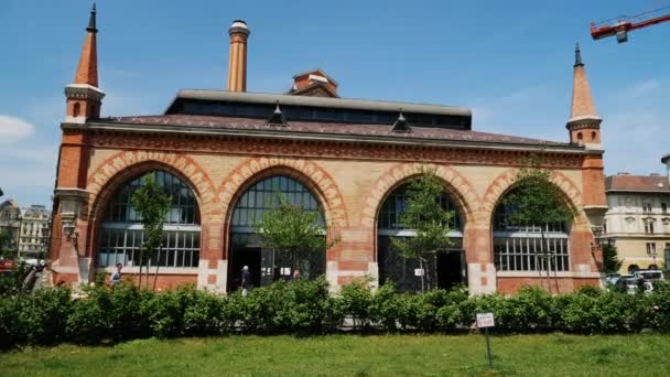 Budapest, Ungheria, giugno 2017: L'edificio del vecchio mercato centrale di Budapest. Posto popolare tra i turisti — Video Stock