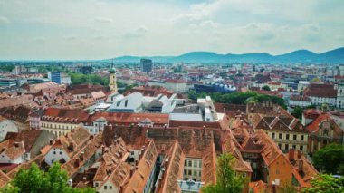 Pitoresk kasaba Graz Avusturya. Şehrin tarihi bölümünün Üstten Görünüm