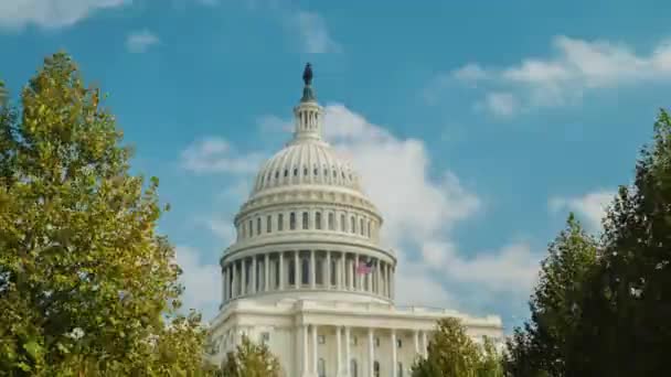 Hyperlapse vídeo: O famoso Capitólio em Washington, DC . — Vídeo de Stock