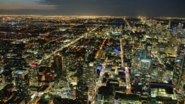 Gece Toronto, Kanada. Yukarıda Timelapse görüntülemek