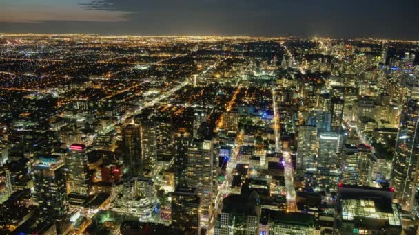 Night Toronto, Canada. View from above timelapse — Stock Video