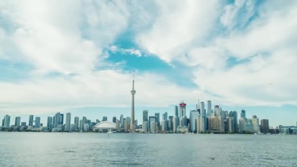 Toronto Skylineon um dia claro. Hyperlapse vídeo — Vídeo de Stock