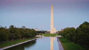 Washington Anıtı ABD sermaye, Columbia Bölgesi. Gün gece timelapse için