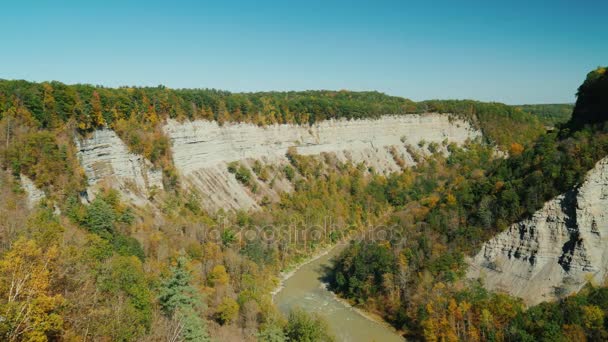 Tilt shot: Grand Canyon of the East, i parchi più belli e famosi d'America - Letchworth State Park . — Video Stock