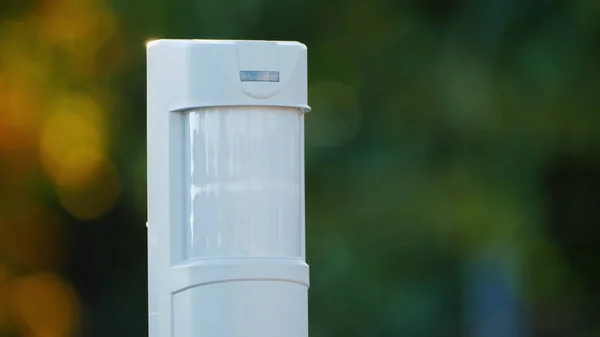 Outdoor motion sensor is triggered. Perimeter security — 스톡 사진