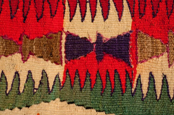 Vintage bright handmade carpet — стоковое фото