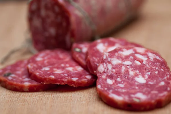 Jerked Italian salami — Stock Photo, Image