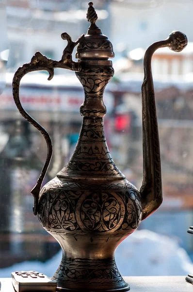 Cafetera árabe de plata antigua — Foto de Stock