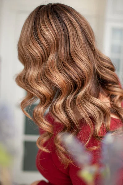 Mulher com penteado elegante na visão traseira estilo retro — Fotografia de Stock