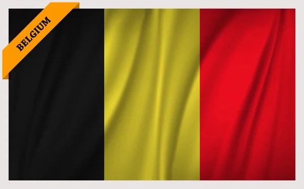 Nationale vlag van België - zwaaiende editie — Stockvector