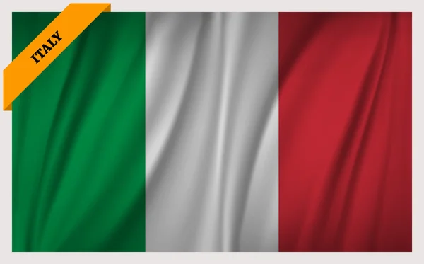 Nationale vlag van Italië - zwaaiende editie — Stockvector