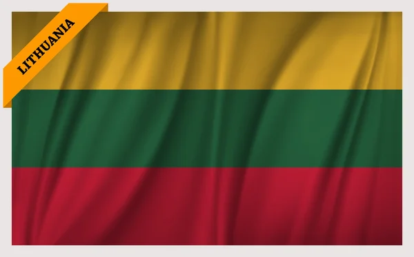 Государственный флаг Литвы - размахивающая редакция — стоковый вектор