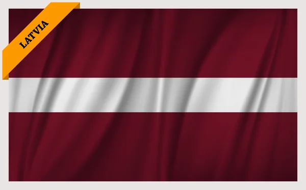 Εθνική σημαία της Λετονίας - κυματίζει έκδοση — Διανυσματικό Αρχείο