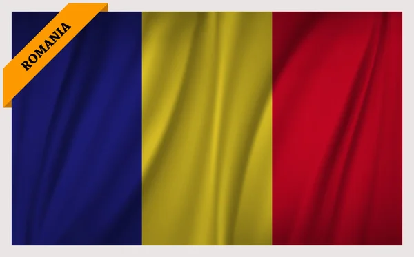 Bendera nasional Rumania - edisi melambaikan tangan - Stok Vektor