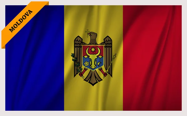 Bandera Nacional de la República de Moldova - edición ondeante — Archivo Imágenes Vectoriales