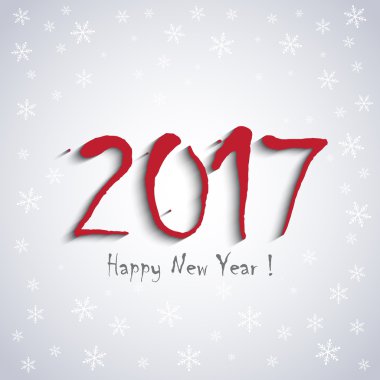 2017 mutlu yeni yıl! -tebrik kartı şablonu - beyaz kar taneleri tasarım