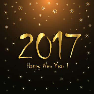 2017 mutlu yeni yıl! -tebrik kartı şablonu - altın kar taneleri tasarım