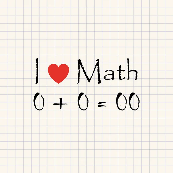 Adoro la matematica - divertente modello di iscrizione matematica — Vettoriale Stock