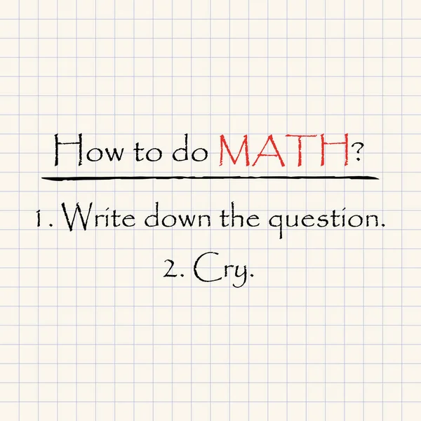 Hoe te doen Math - grappige wiskundige inscriptie sjabloon — Stockvector