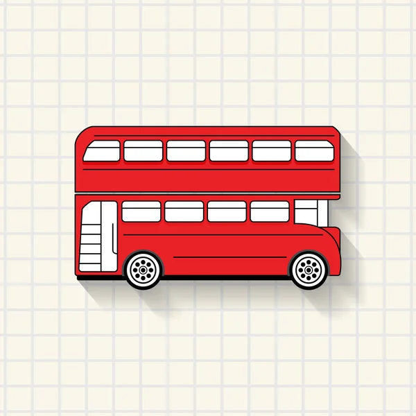 London bus uit Groot-Brittannië op wiskundige pleinen papier — Stockvector