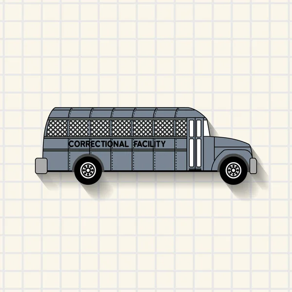 Instalação correcional de ônibus prisional em papel quadrados matemáticos —  Vetores de Stock