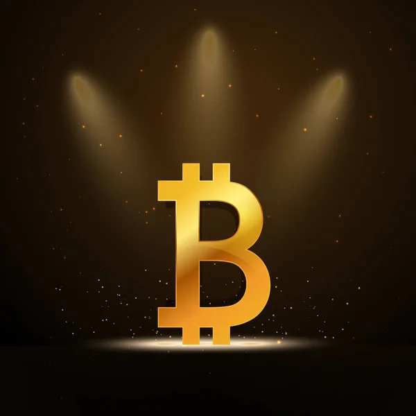 Bitcoin on the stage background — Stock Vector