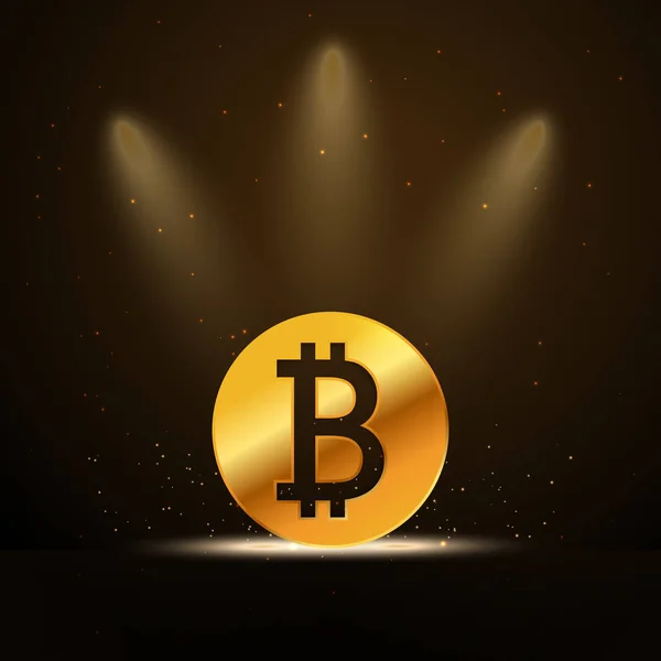 Bitcoin na tle etapie — Wektor stockowy