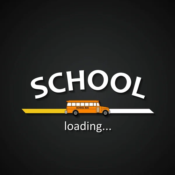 School laden bar met school bus - funny school bus inscriptie sjabloon achtergrond — Stockvector