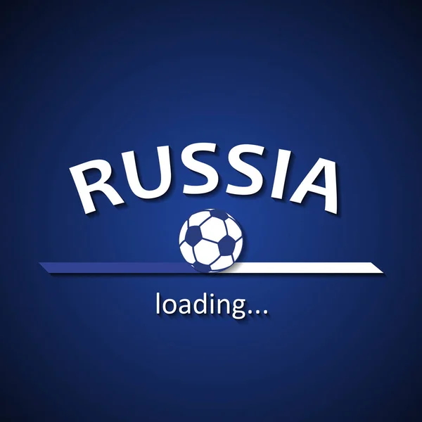 Rússia barra de carregamento de futebol - fundo inscrição de futebol para o Campeonato do Mundo e liga local premier —  Vetores de Stock