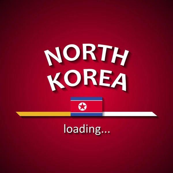 Barra de carregamento de bandeira da Coreia do Norte - banner de turismo para agências de viagens e para outros eventos diferentes —  Vetores de Stock