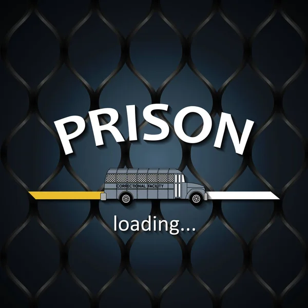 Prison bus loading bar background template — Stock Vector