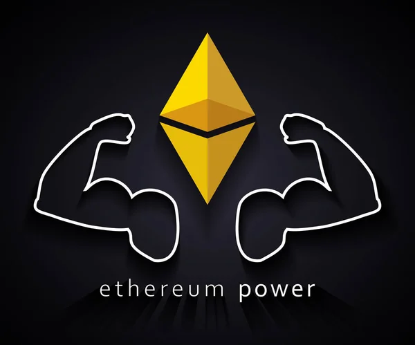 Ethereum macht spier - cryptocurrency business achtergrond sjabloon — Stockvector