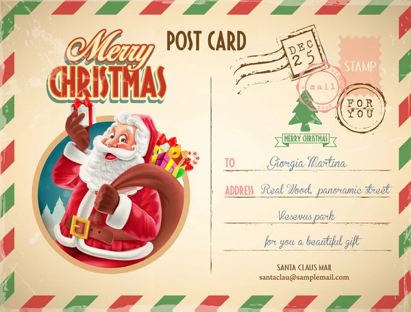 Modelo de cartão postal de Natal — Vetor de Stock