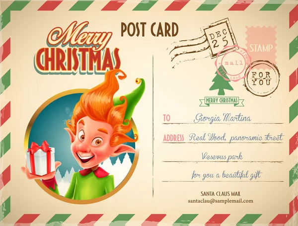 Modelo de cartão postal de Natal — Vetor de Stock