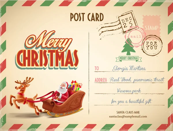 Plantilla postal de Navidad — Vector de stock