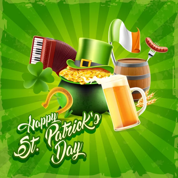 Carte de jour Saint patricks — Image vectorielle