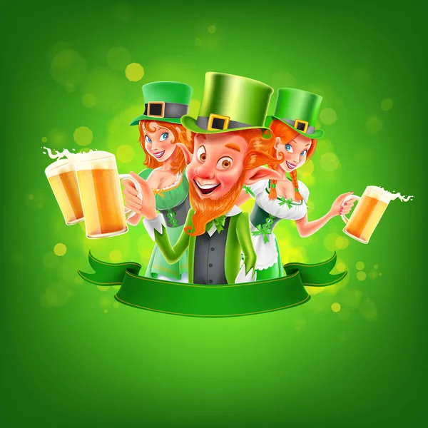 Rótulo do dia St. Patrick — Vetor de Stock