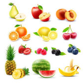 Set of colorful fruit icons