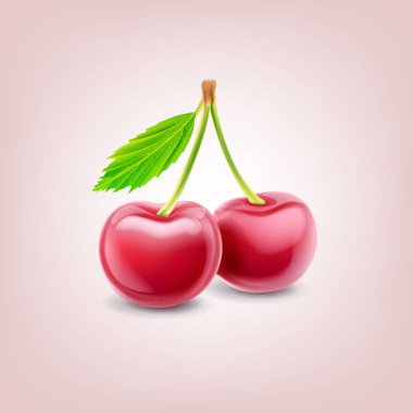 cherries on pink background clipart