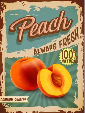 Şeftali vintage afiş