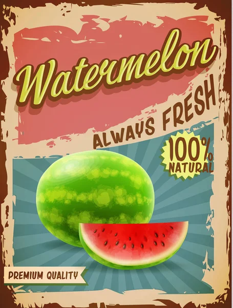 Watermelon vintage banner — Stock Vector