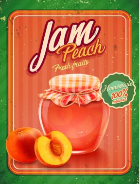 Şeftali Reçeli vintage afiş