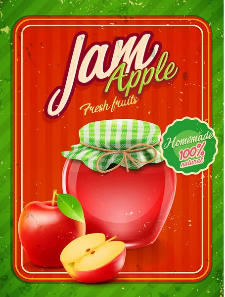 Apple jam vintage nápis — Stockový vektor