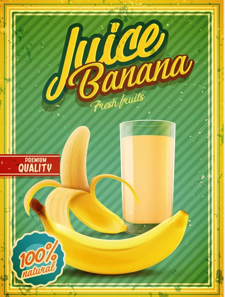 Банер бананових фруктових соків — стоковий вектор