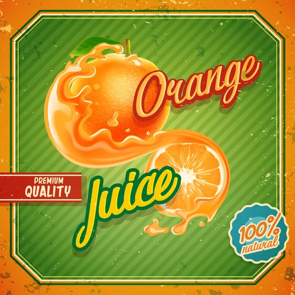 Oranje vruchtensap banner — Stockvector